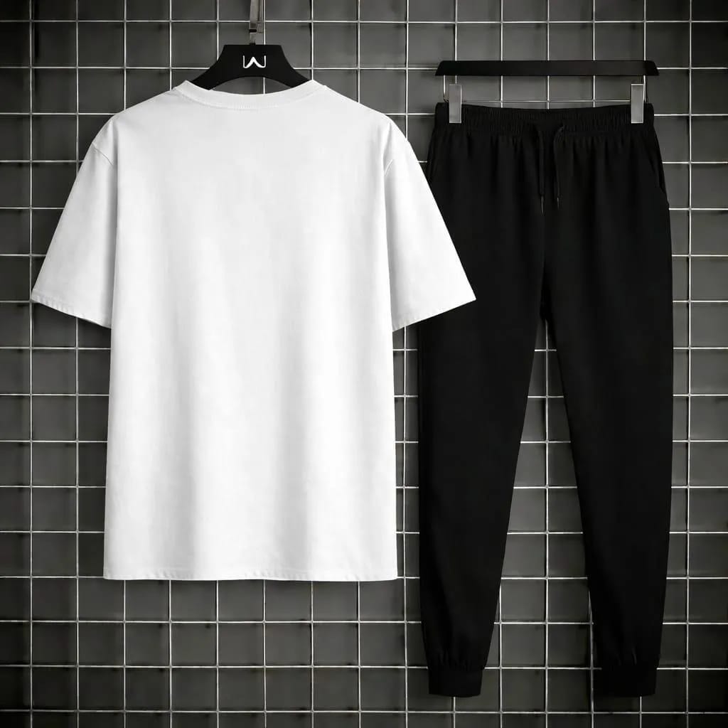 BMW Printed Track Suit White Black Men Polyester