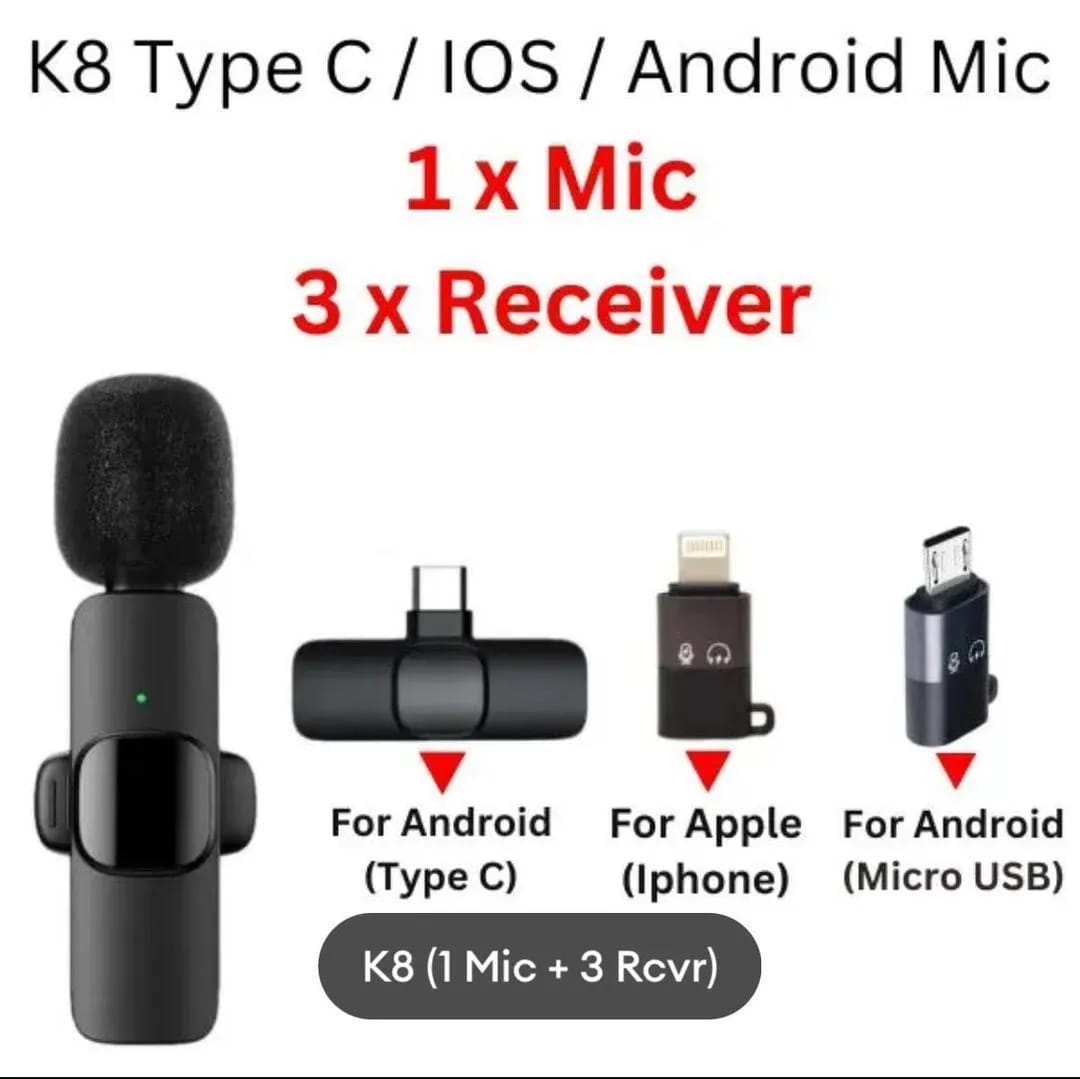 3 in 1 K8 Wireless Microphone&nbsp;