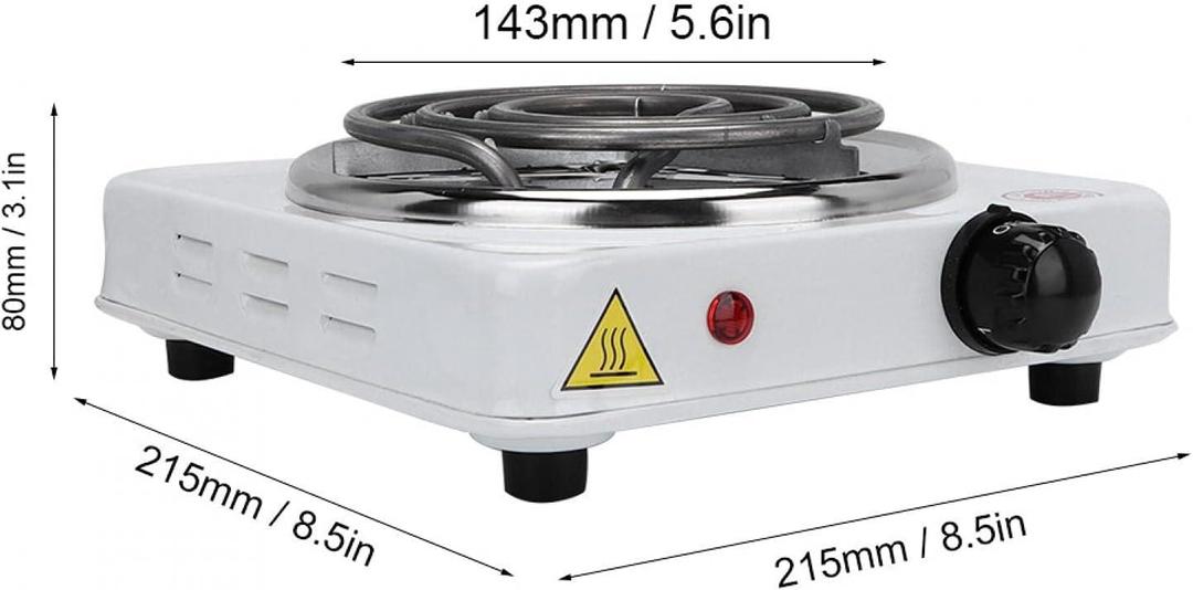 Portable Electric Stove White Stainless Steel Pot