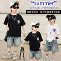 Boys Cotton Short Sleeve T-Shirt Summer Black 120cm