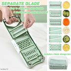 Mint Green 5-in-1 Vegetable Slicer with 6 Blades &amp; Storage Box