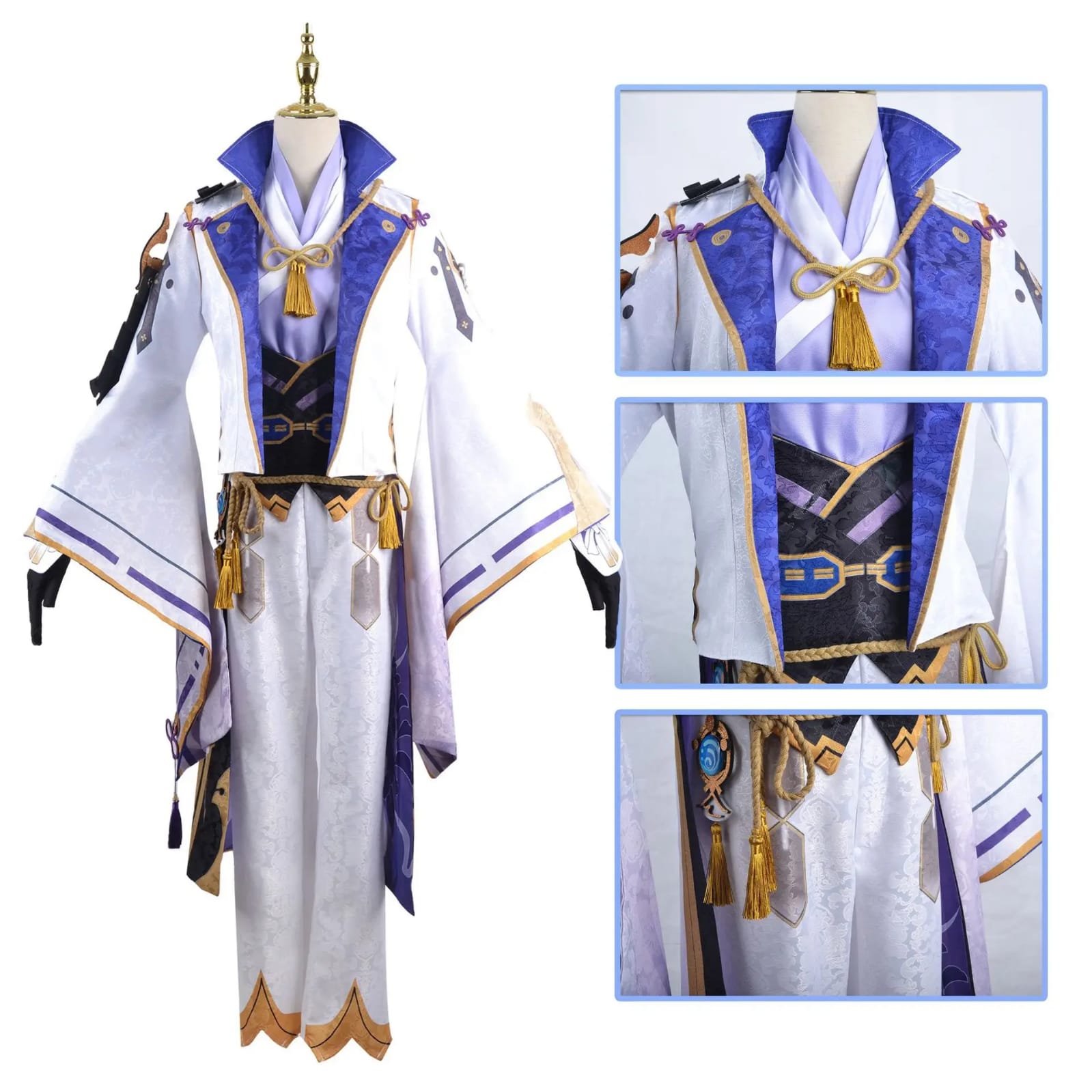 Premium Ayato Cosplay Costume - White &amp; Gold Full Set