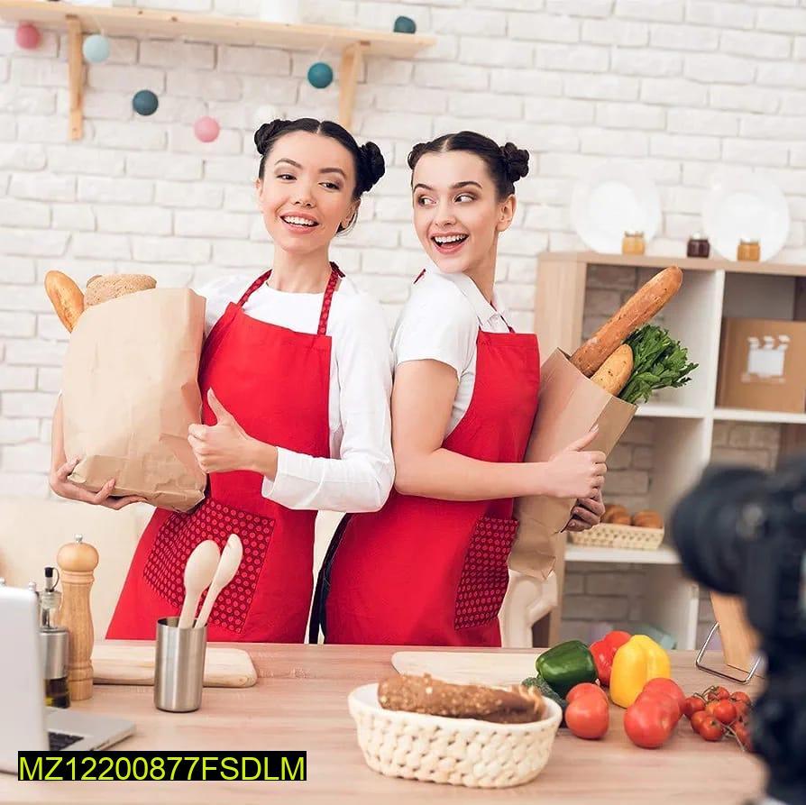 Pack of 6 Red Parachute Aprons for Kitchen Use