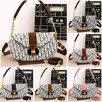 Coffee Brown Monogram Leather Shoulder Bag for Women