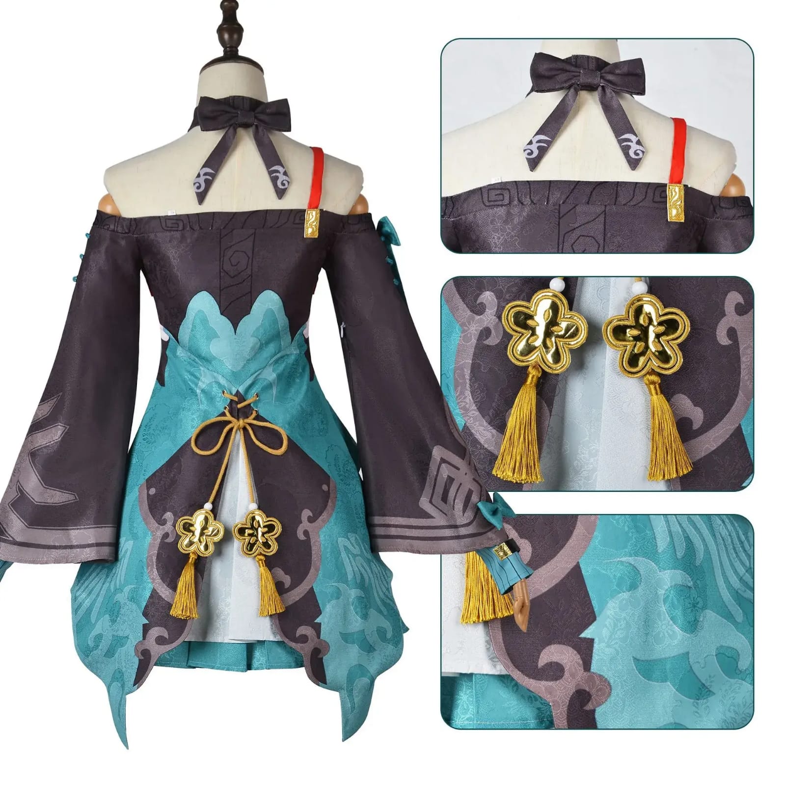 Honkai: Star Rail Qingque Cosplay Costume Outfit &amp; Wig Set