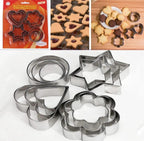 Stainless Steel Cookie Cutters Set 12 Pcs Silver