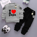 Kids Fleece Tracksuit I Love Papa Print 1-12Yrs