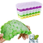 Silicone Ice Cube Tray Set of 2 Multicolor Collapsible Containers