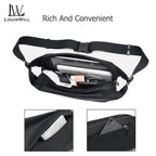 Unisex Nylon Crossbody Bag Black Navy Adjustable Strap