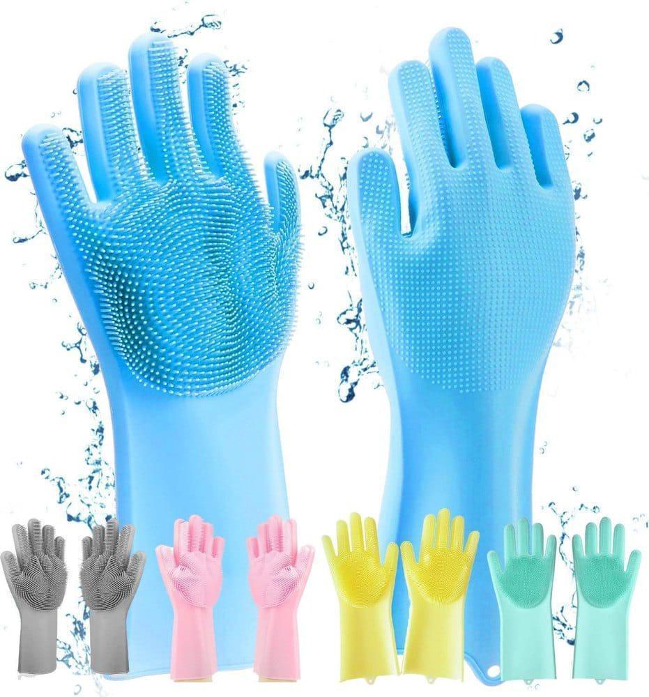 Premium Silicone Dishwashing Gloves 2 Pack Non-Slip Food Safe