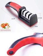 3-Stage Stainless Steel Knife Sharpener with Ergonomic Handle