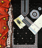 3 Pcs Women's Unstitched Embroidered Suit