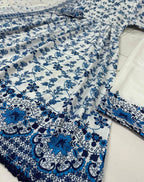 3 Pcs Women's Stitched Arabic Lawn Printed Maxi Suit