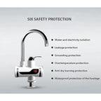 Electric Hot Water Faucet with Digital Display for Kitchen