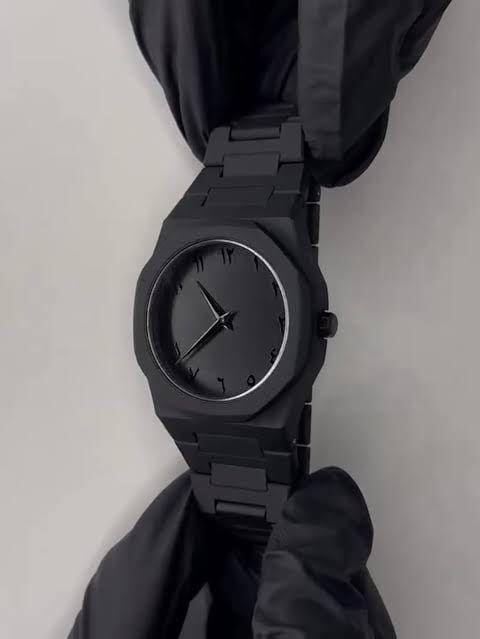 Men's Black Aluminum Analog Watch Water Resistant