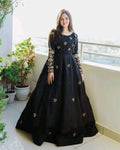 Black Sequence Maxi Dress With Zarri Work Sleeves Front Body Maxi With Trouser 2Piece