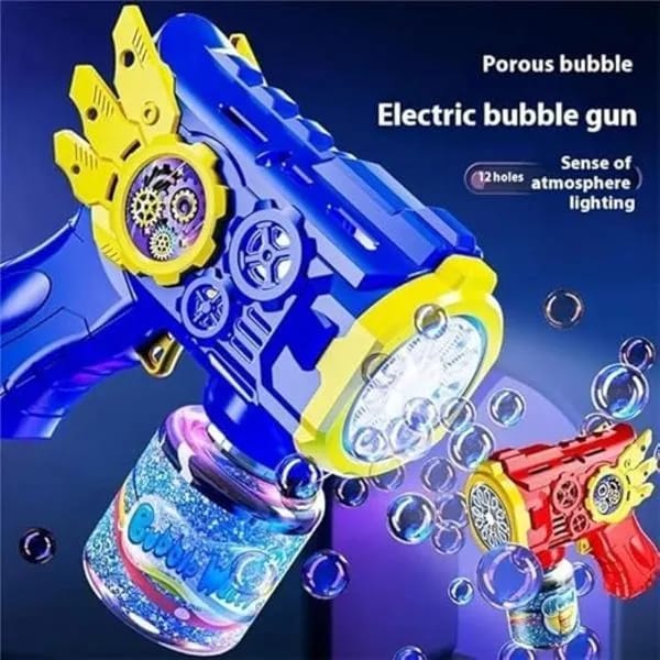 Kids Bubble Gun with LED Light &amp; 100ML Solution