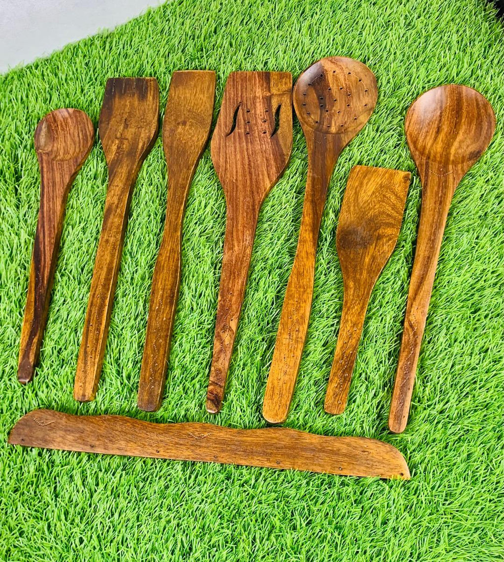 7-Piece Wooden Spoon Set Multicolor Eco-Friendly