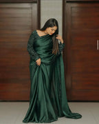 Shamoze Silk Saree with Sequence Border &amp; Sleeves
