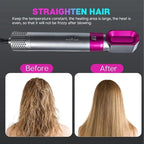 5-in-1 Hair Curler & Straightener Pink Silver ABS