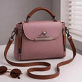 Pink Leather Crossbody Bag for Girls 8x11 Inches