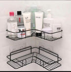 Stainless Steel Corner Bathroom Shelf Black