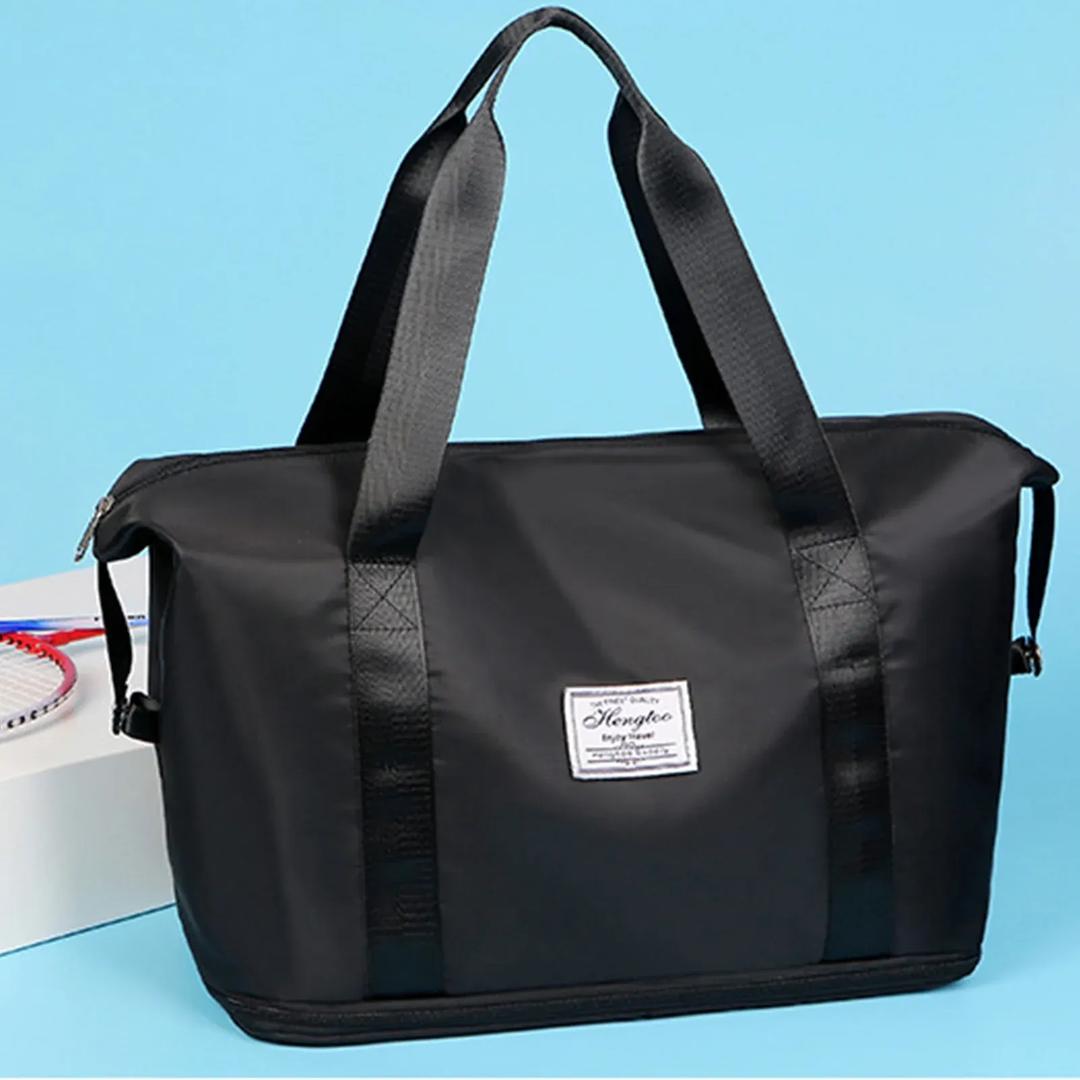 Black Durable Nylon Duffle Bag 18" Travel Commute
