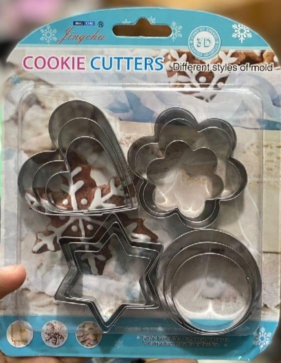 Stainless Steel Cookie Cutters Set 12 Pcs Silver