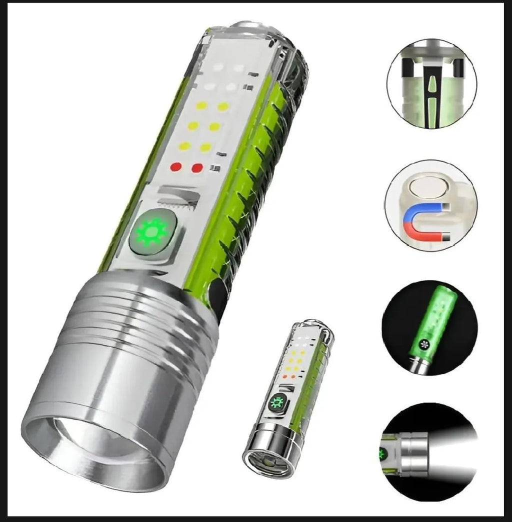 Rechargeable Green LED Flashlight with Type-C Port