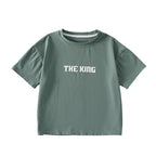 Boys Cotton Short Sleeve T-Shirt Summer Black 120cm