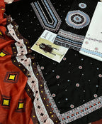 3 Pcs Women's Unstitched Embroidered Suit