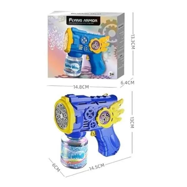 Kids Bubble Gun with LED Light &amp; 100ML Solution