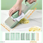 Mint Green 5-in-1 Vegetable Slicer with 6 Blades &amp; Storage Box