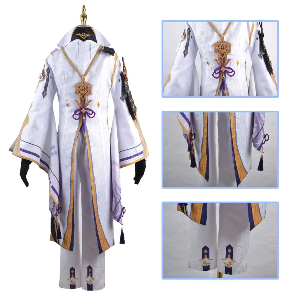 Premium Ayato Cosplay Costume - White &amp; Gold Full Set