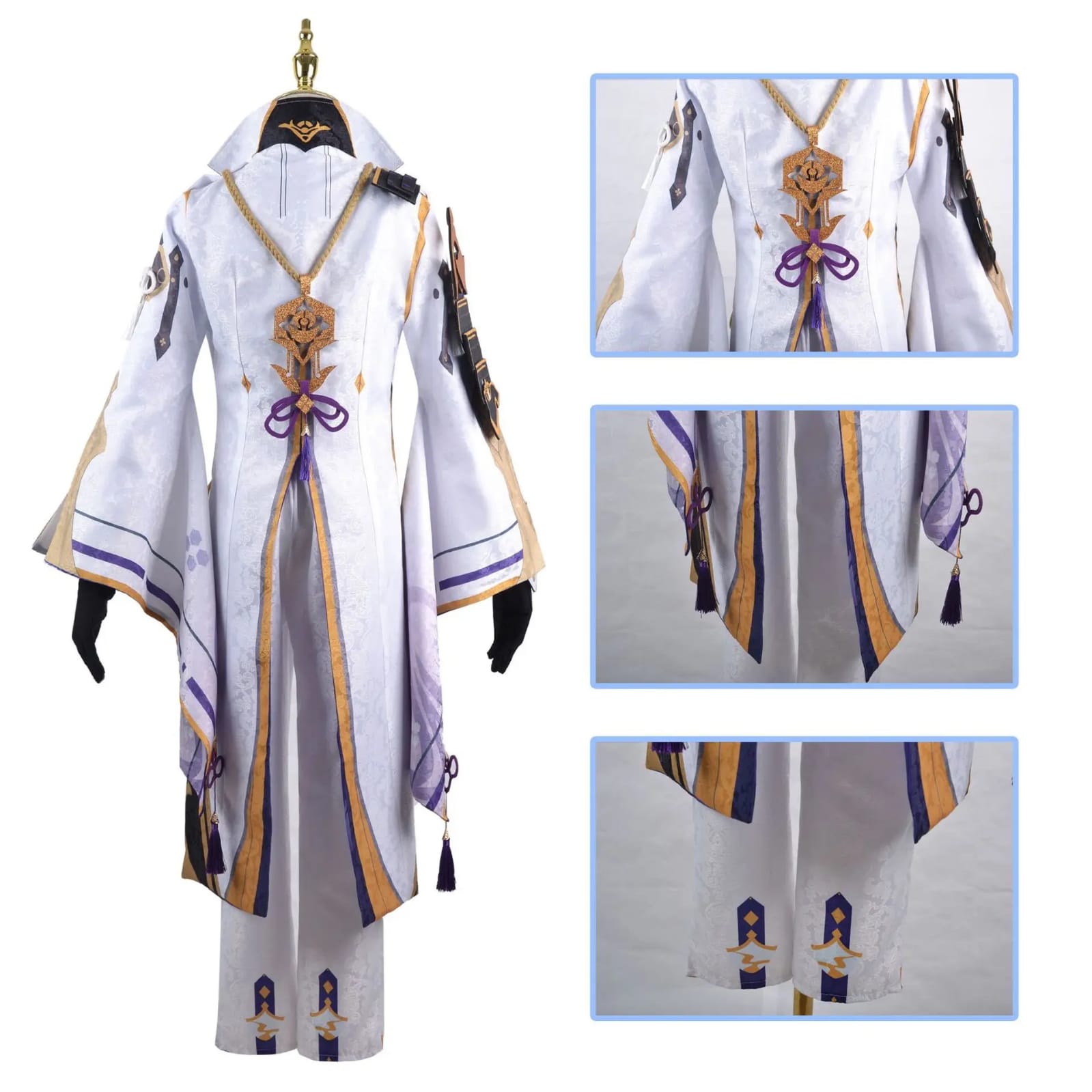 Premium Ayato Cosplay Costume - White &amp; Gold Full Set