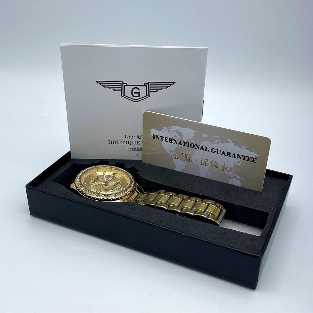 Gold Stainless Steel Watch for Men Daily Office &amp; Formal Wear