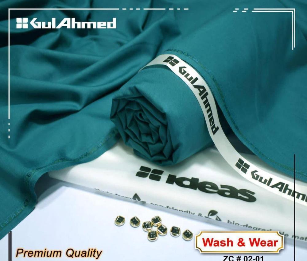 Men's Wash &amp; Wear Blue Plain Suit Summer