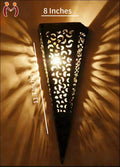Rechargeable Wooden Wall Lamp Dark Brown Golden Glow