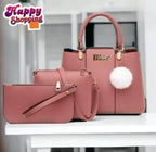 Maroon Dior Style 3Pcs PU Leather Handbag Set