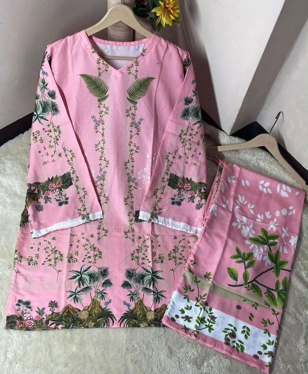 Women's Digital Printed Doria Lawn Cord Set 2PC | Soft Doria Lawn