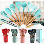 Silicone Kitchen Set 12 Pcs Whisk Ladle Brush Set