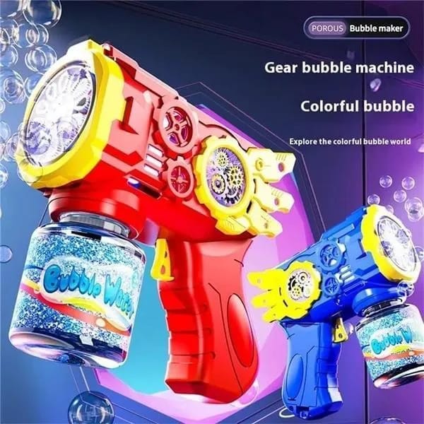 Kids Bubble Gun with LED Light &amp; 100ML Solution