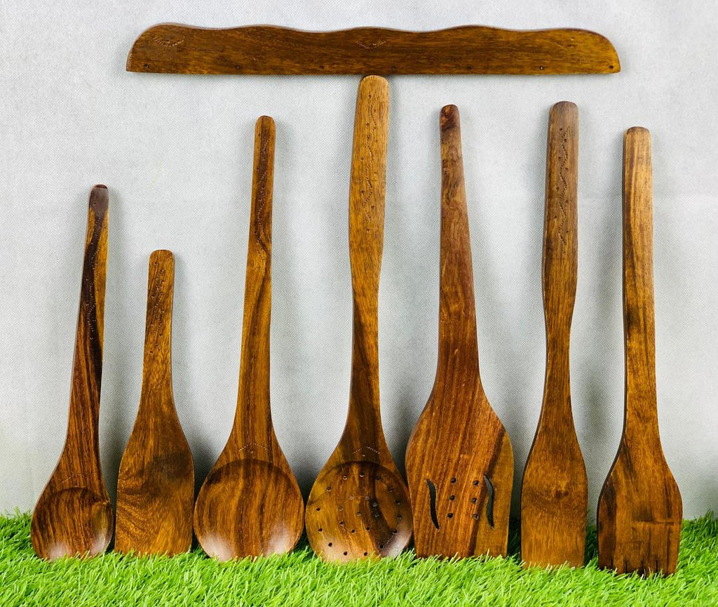 7-Piece Wooden Spoon Set Multicolor Eco-Friendly