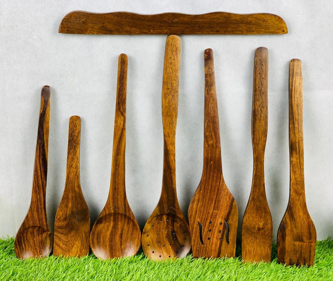 7-Piece Wooden Spoon Set Multicolor Eco-Friendly