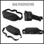 Unisex Nylon Crossbody Bag Black Navy Adjustable Strap