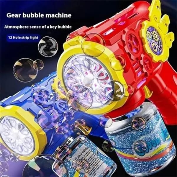 Kids Bubble Gun with LED Light &amp; 100ML Solution