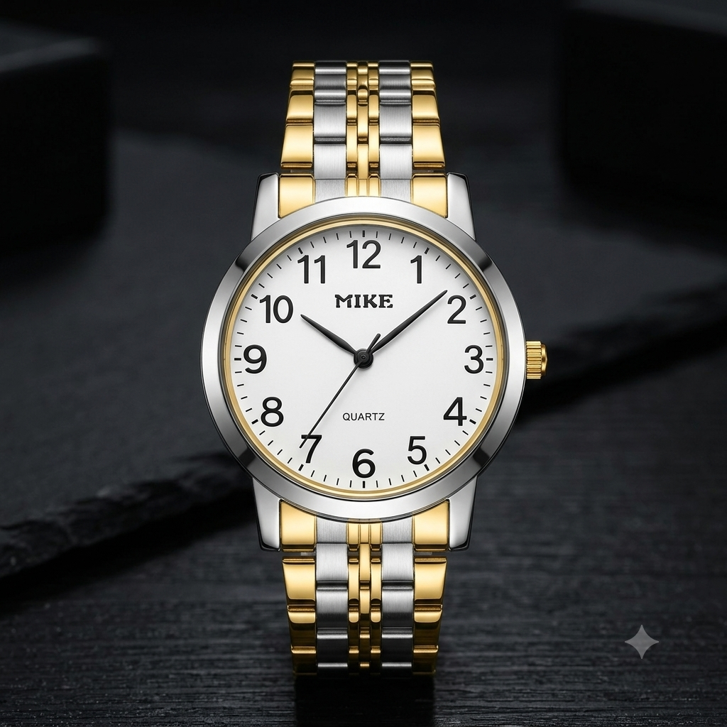 Stainless Steel Couple Watches Gold Silver Dial Waterproof Business Casual Fashion