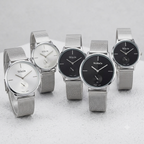 Women's Mesh Strap Watches with Silver Band