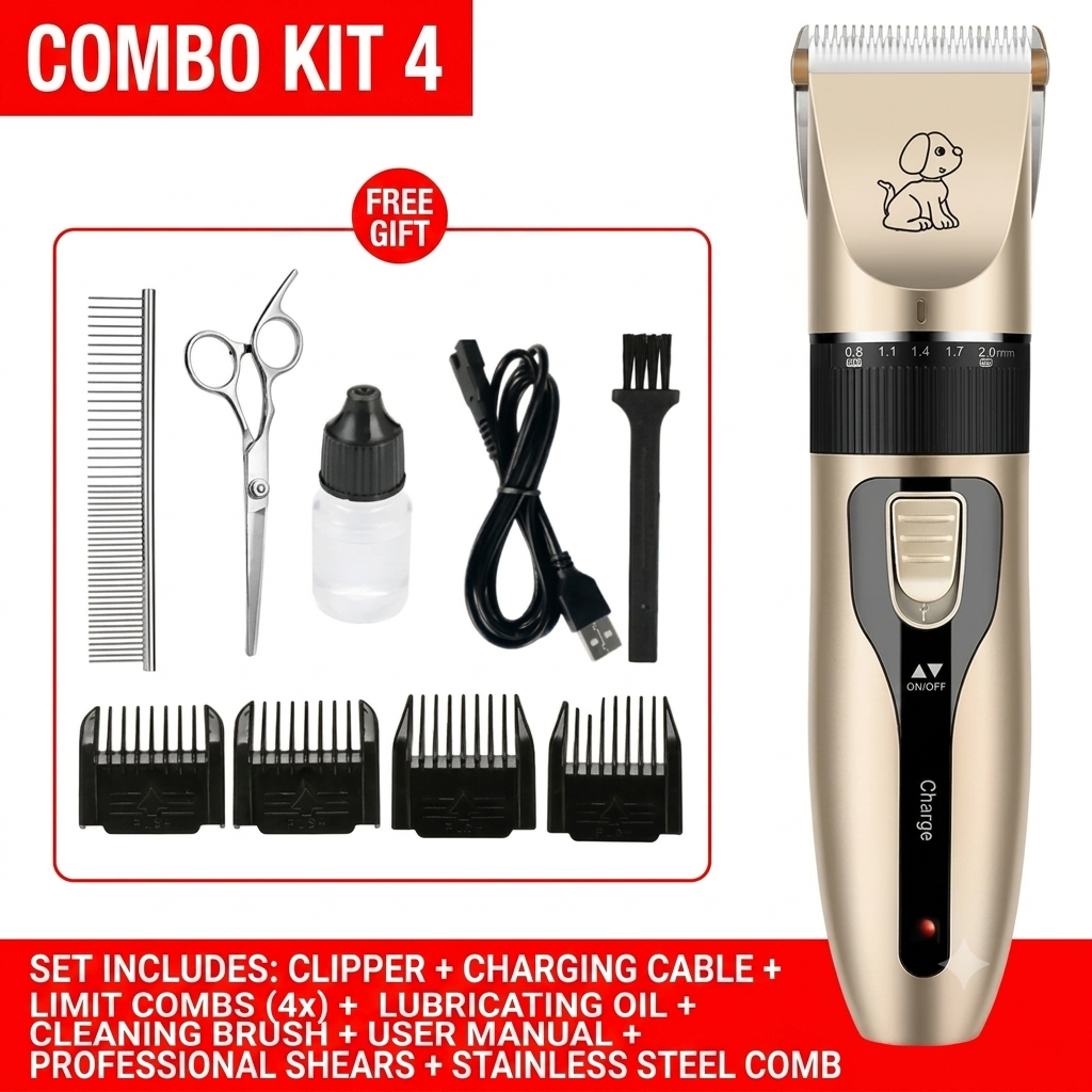 Electric Hair Clipper for Dog & Pet Hair Clipper Set[PET GROOMING KIT]