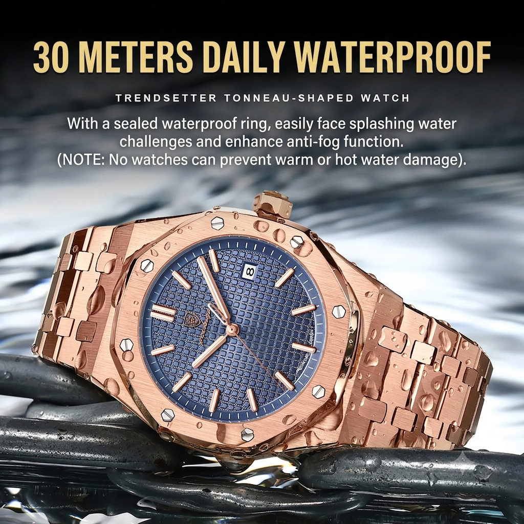 Luminous Swiss Men's Watch Green Dial Waterproof Luxury